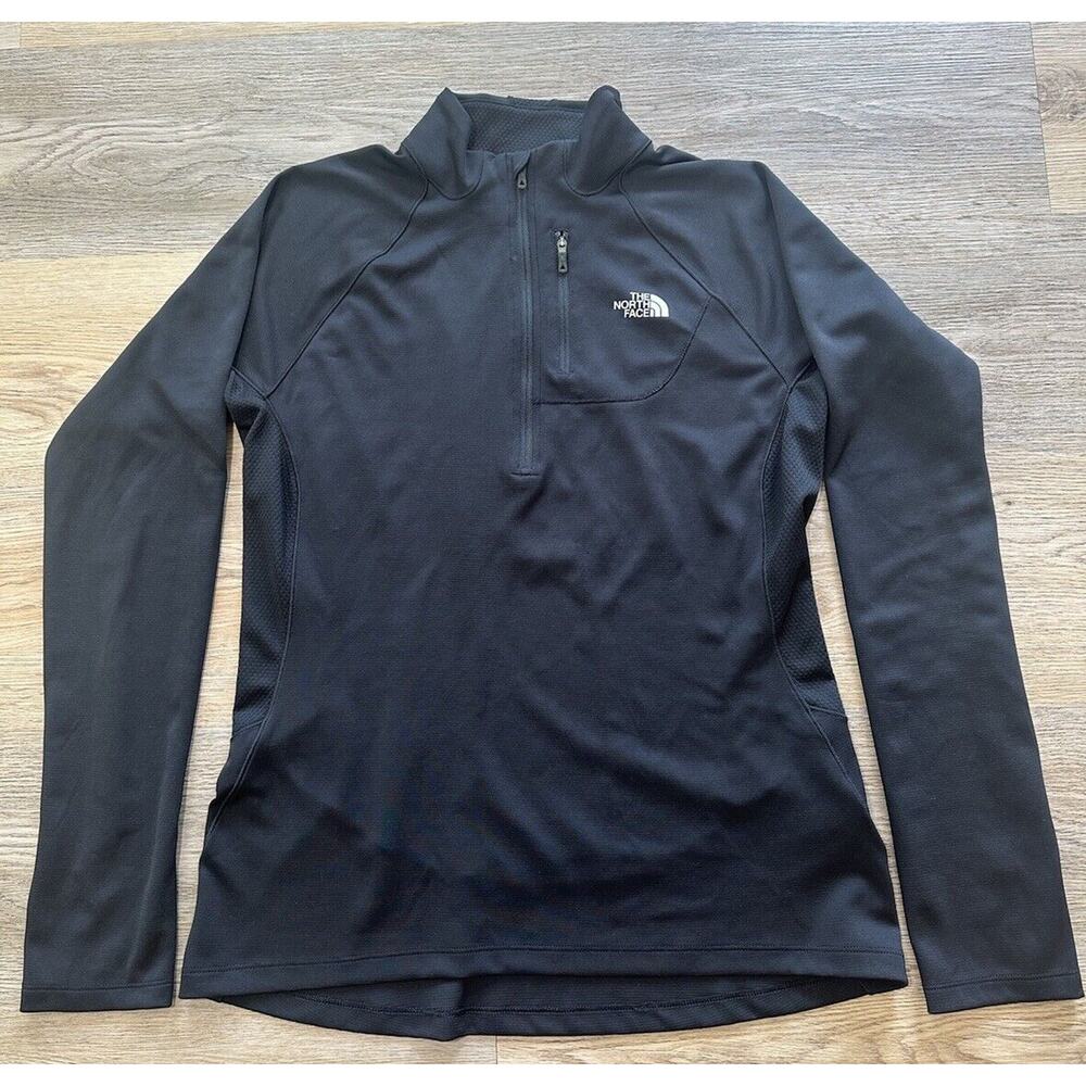 The North Face Impulse Active 1/4 Zip Pullover Athletic Black Jacket Top Large